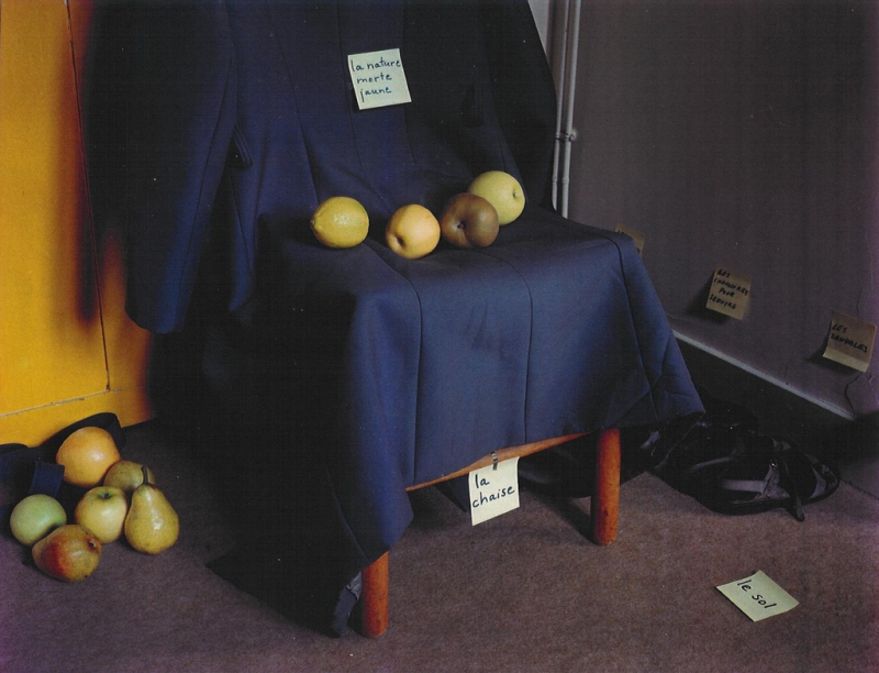 La Nature-Morte jaune 1999, Suites Françaises 2 from Fragments of Modern Life Elina Brotherus Photographic Works was at the Orchard Gallery, Derry, 5 January - 2 February 2002 by Colin Darke - Click for Next Image