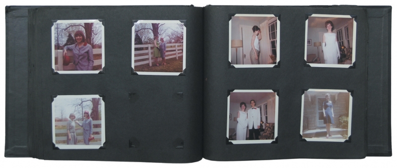 A Spread of pictures in a photographic album by Susan May called 
'A record of my college daze' including pictures taken from 1965 to 
1969 when she was a student at Georgetown University in Washington. 
