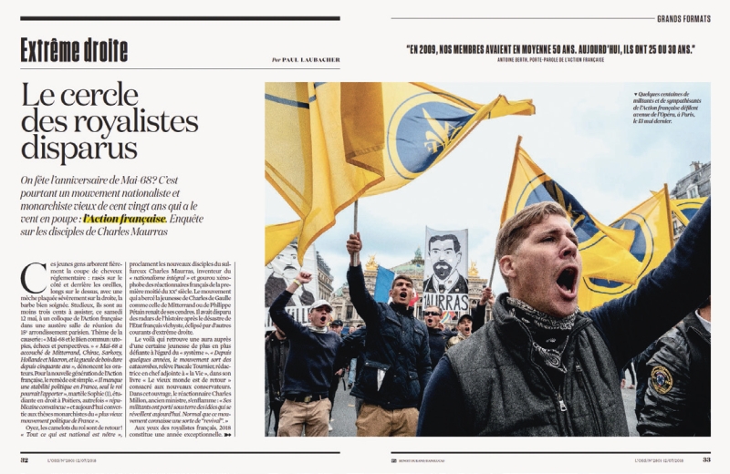Story about the far right group Action Française, July 2018 
