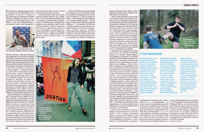 Story about the far right group Action Française, July 2018 
