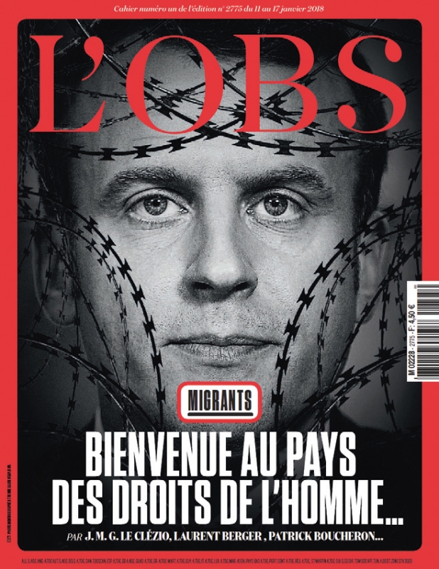 Cover featuring President Macron, January 2018 
