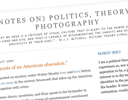 (Notes on) Politics, Theory & Photography
