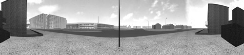 Junction of Fahan Street West/Rossville Street, computer panorama (1972)